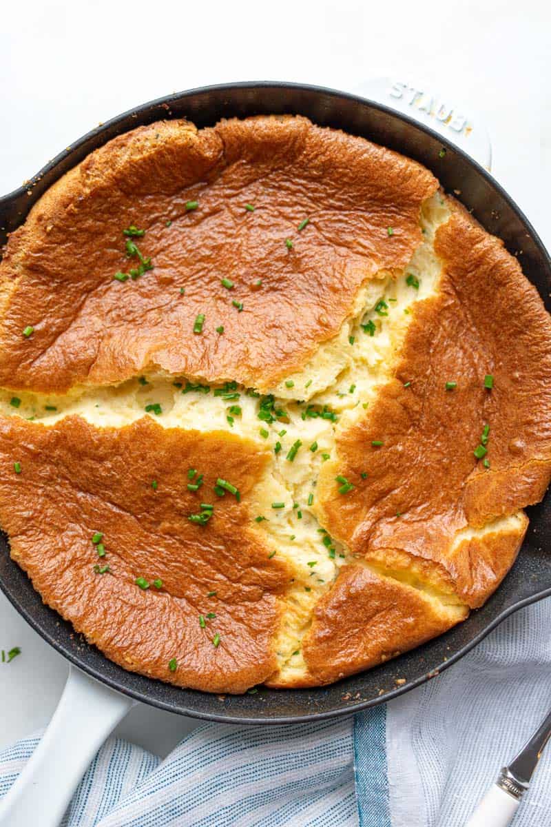cheese souffle with minced chives
