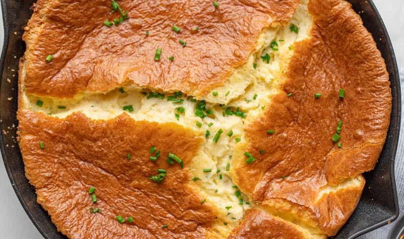 cheese souffle in dish