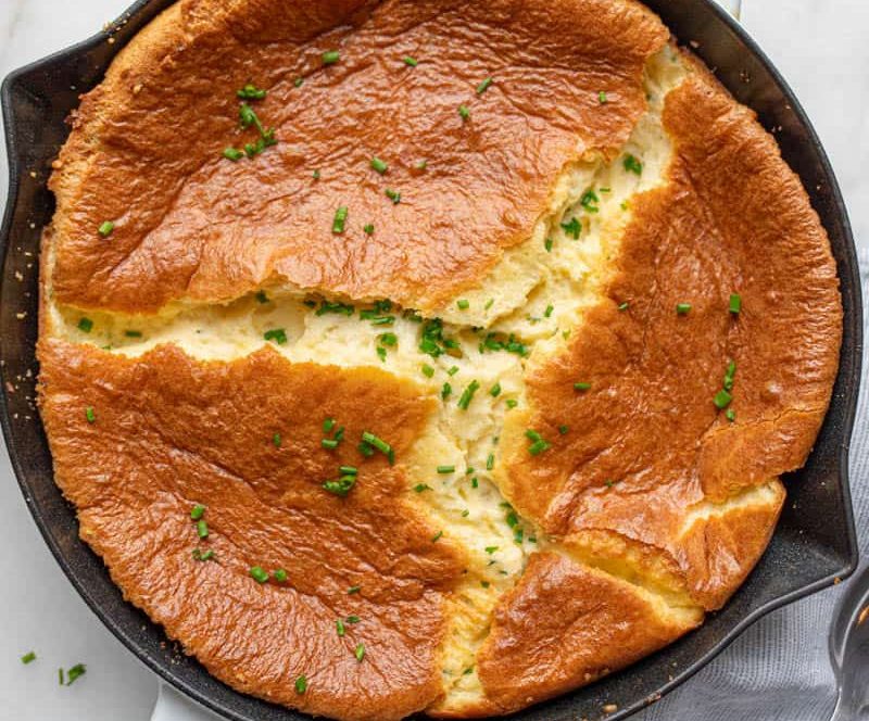 cheese souffle in dish