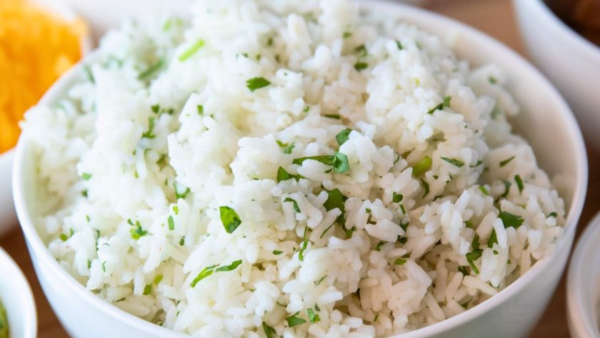 bowl of instant pot cilantro lime rice